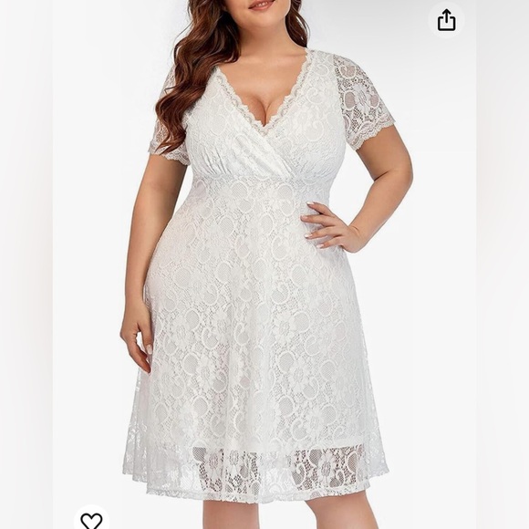 Dresses & Skirts - White Lace Short Sleeve Dress